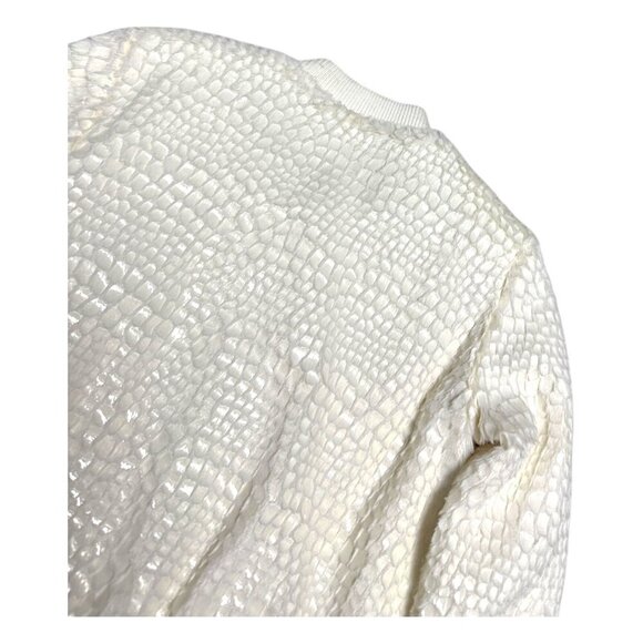 JOHN + JENN Faux Fur Scaled Luxury Designer Bomber Jacket Womens XS - Picture 5 of 6